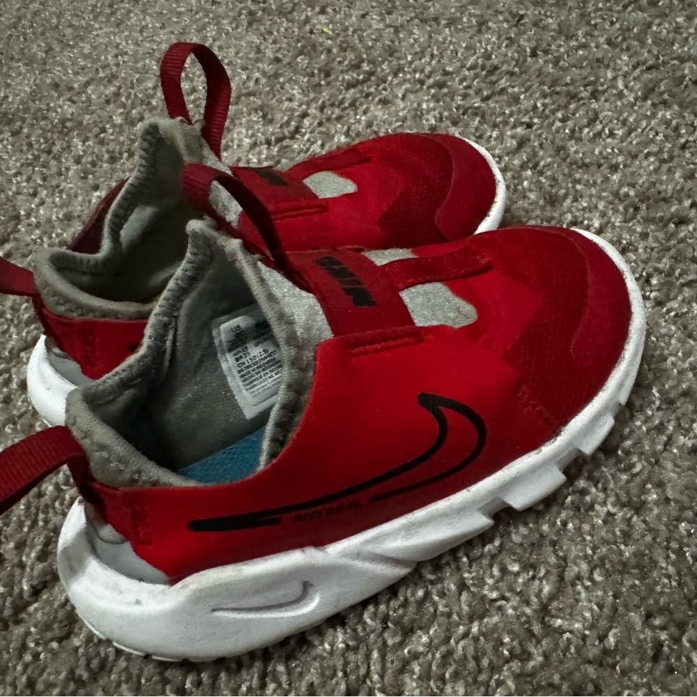 Nike Kids Red and Gray Slip-On Sneakers